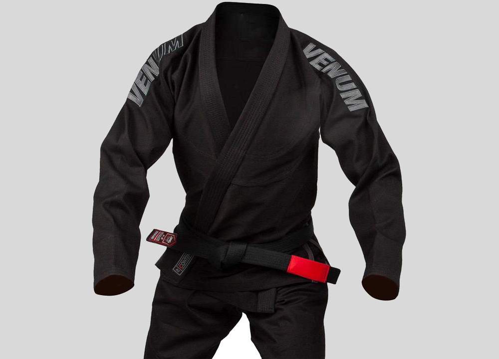 لباس جوجیتسو مشکی ؛ پنبه ای رنگبندی سیاه سفید آبی