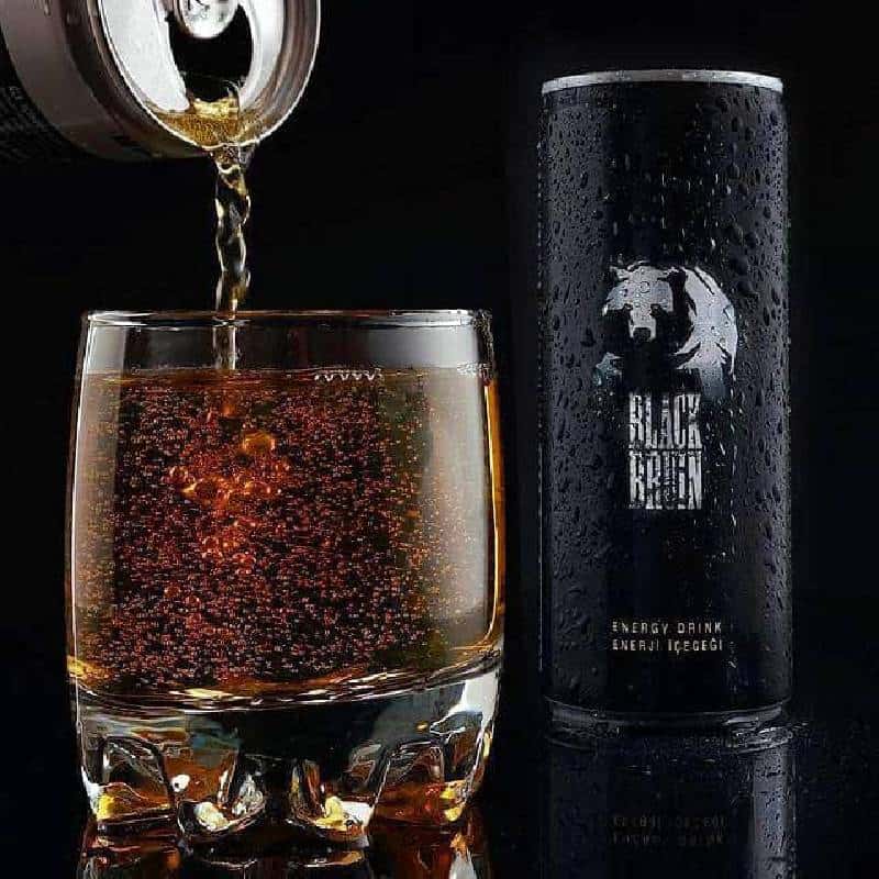 نوشیدنی انرژی زا black bruin ؛ افزایش سطح هوشیاری قوای عملکرد فیزیکی بسته بندی قوطی بطری