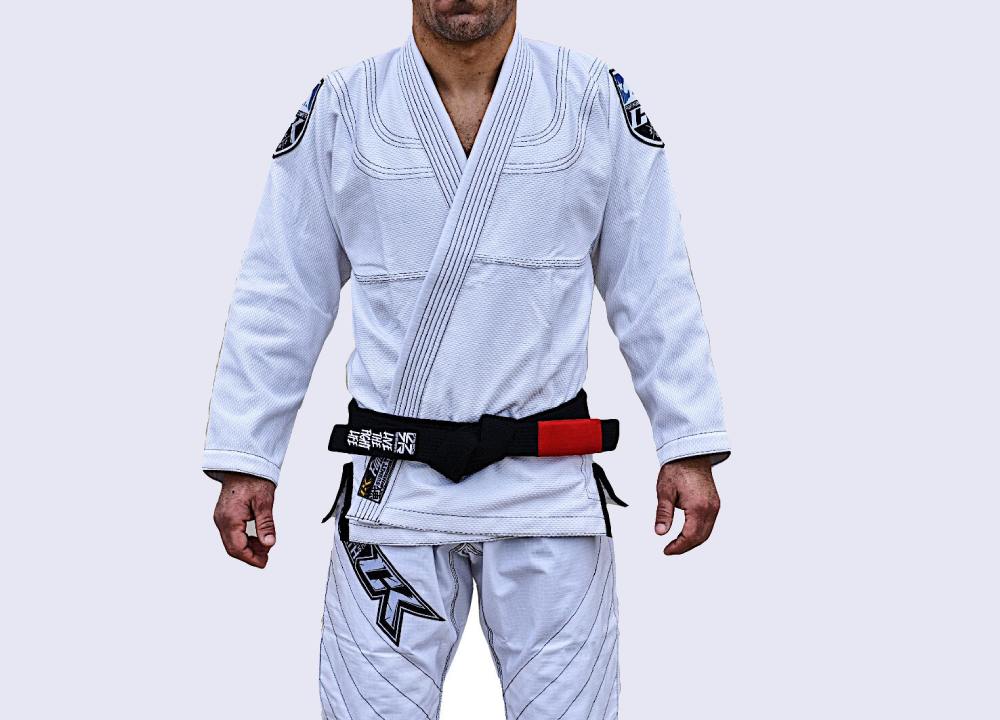 لباس جوجیتسو برزیلی ؛ الیاف کتان درشت بافت ضد حساسیت 3 رنگ آبی سفید سیاه