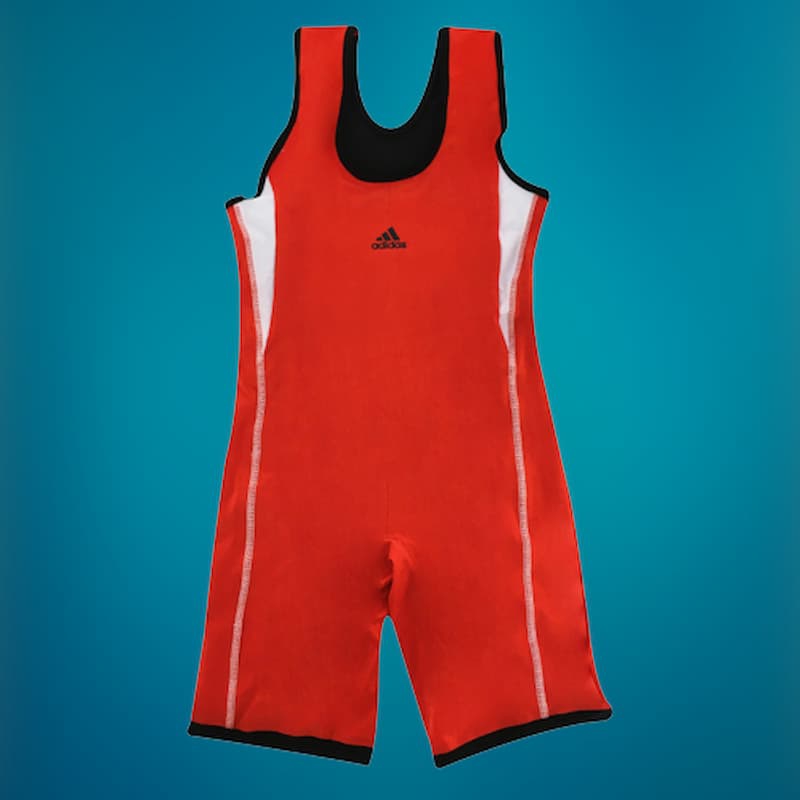 لباس کشتی دوبنده ؛ جنس اسپاندکس نایلونی استرج رنگ قرمز آبی 2 مدل ساق بلند و ساق کوتاه