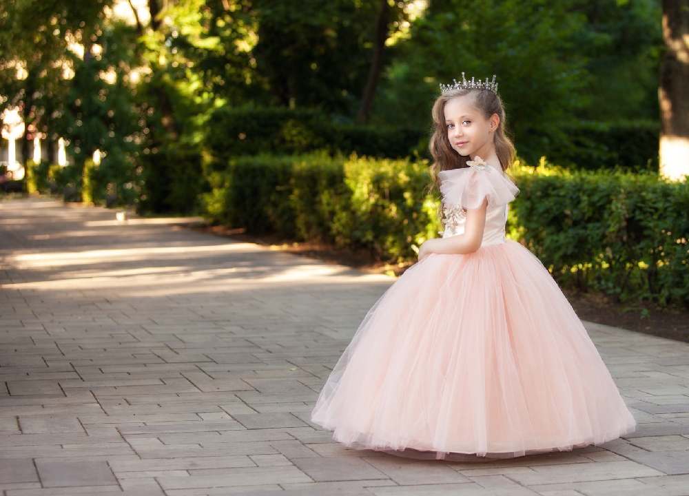 لباس دخترانه عروس ؛ مدل متنوع لباس Bride ساتن حریر 2 رنگ صورتی سفید