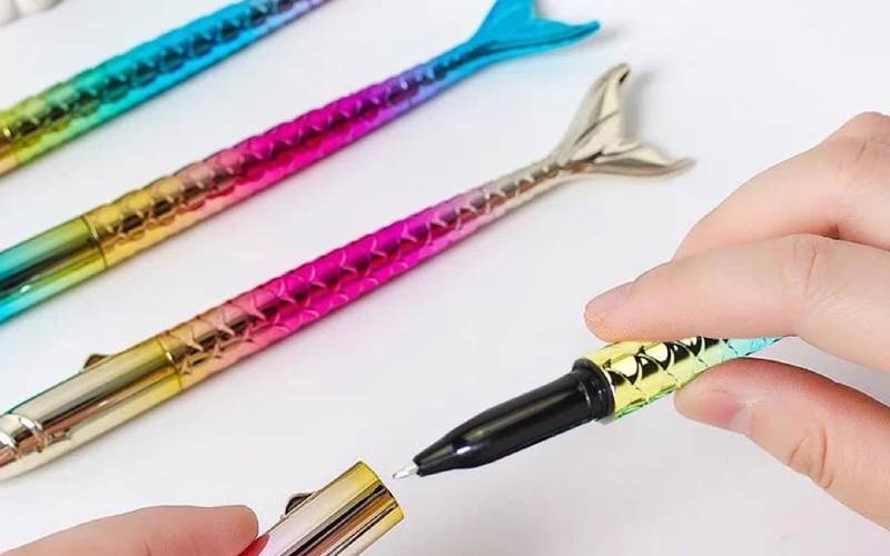 خودکار فانتزی پری دریایی؛ پلاستیک فشرده بنفش صورتی آبی نارنجی