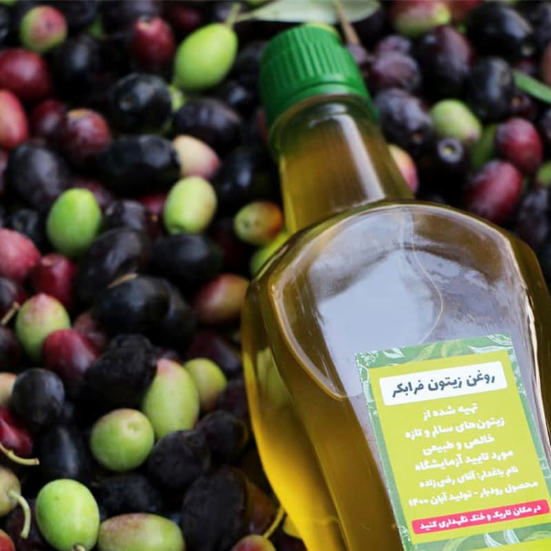 روغن زیتون فرابکر اصل؛ رنگ سبز طلایی تسکین درد تنظیم گوارش