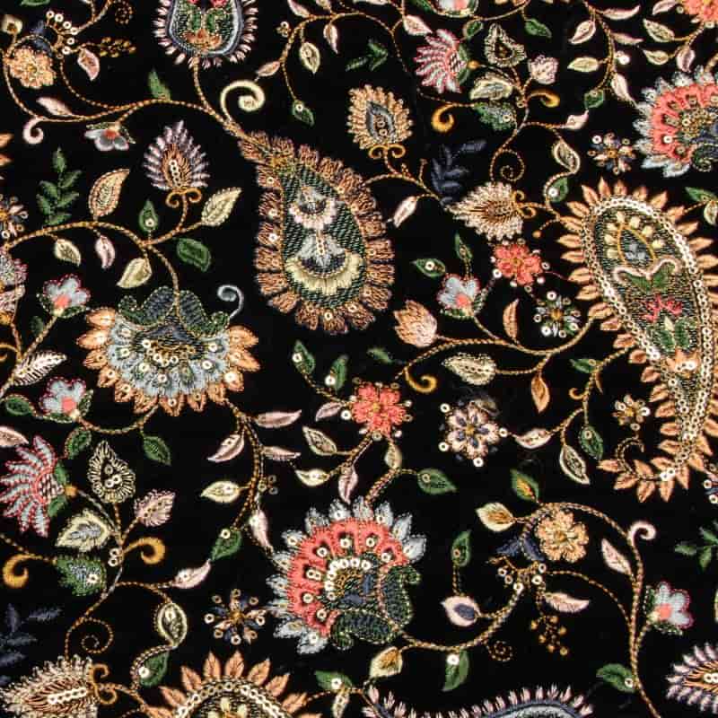 پارچه سوزن دوزی برای مانتو؛ دستی صنعتی 2 طرح هندسی حیوانی