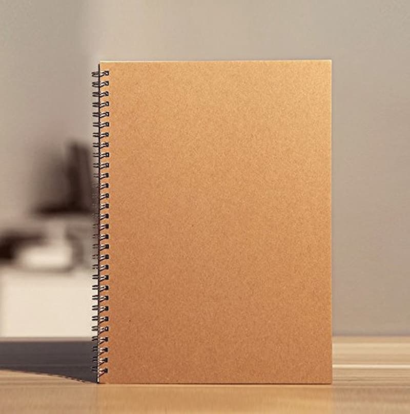 دفتر تعاونی 1401؛ نقاشی خط دار کاهی ساده مقوایی note book