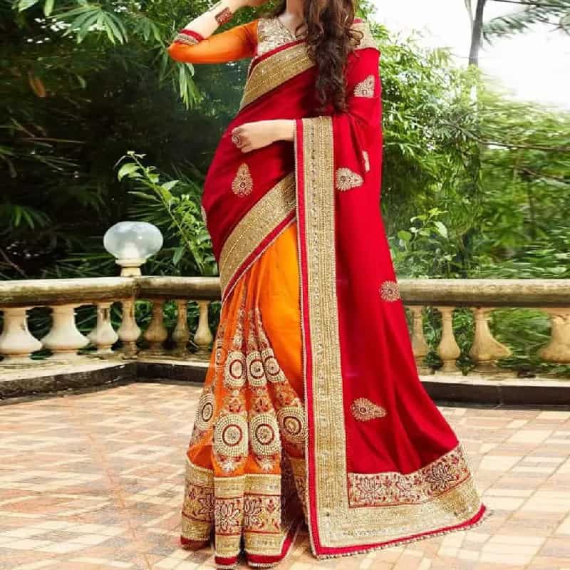 لباس هندی ساری دامن؛ مدل متنوع Indian clothes نخی گلدوزی شده