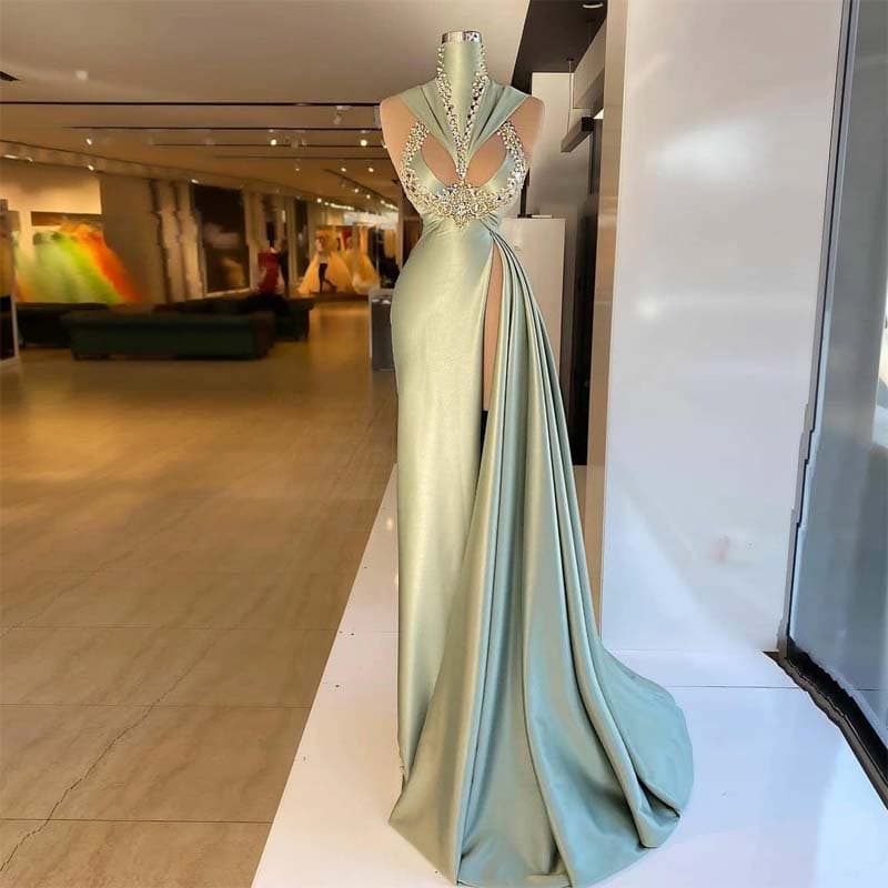 لباس مجلسی گیپور بلند؛ حریر ساتن ابریشم مشکی سفید طلایی