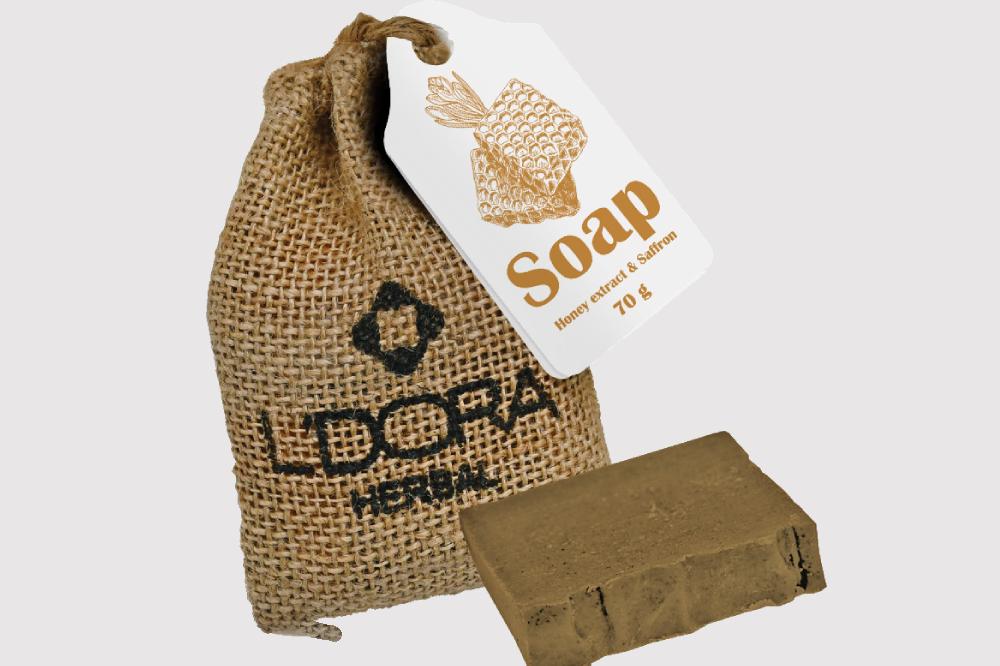 صابون زعفران و عسل لدورا؛ کلاژن سازی ضد لک آبرسانی پوست