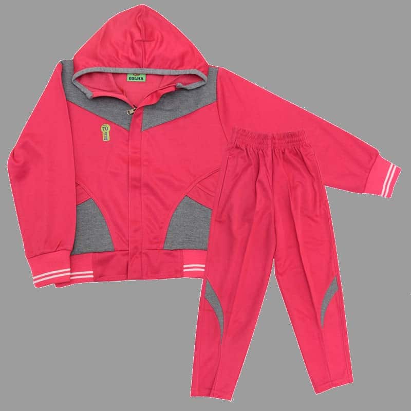 لباس ورزشی دخترانه برای مدرسه؛ سویشرت شلوار آستین مچی سبک راحت