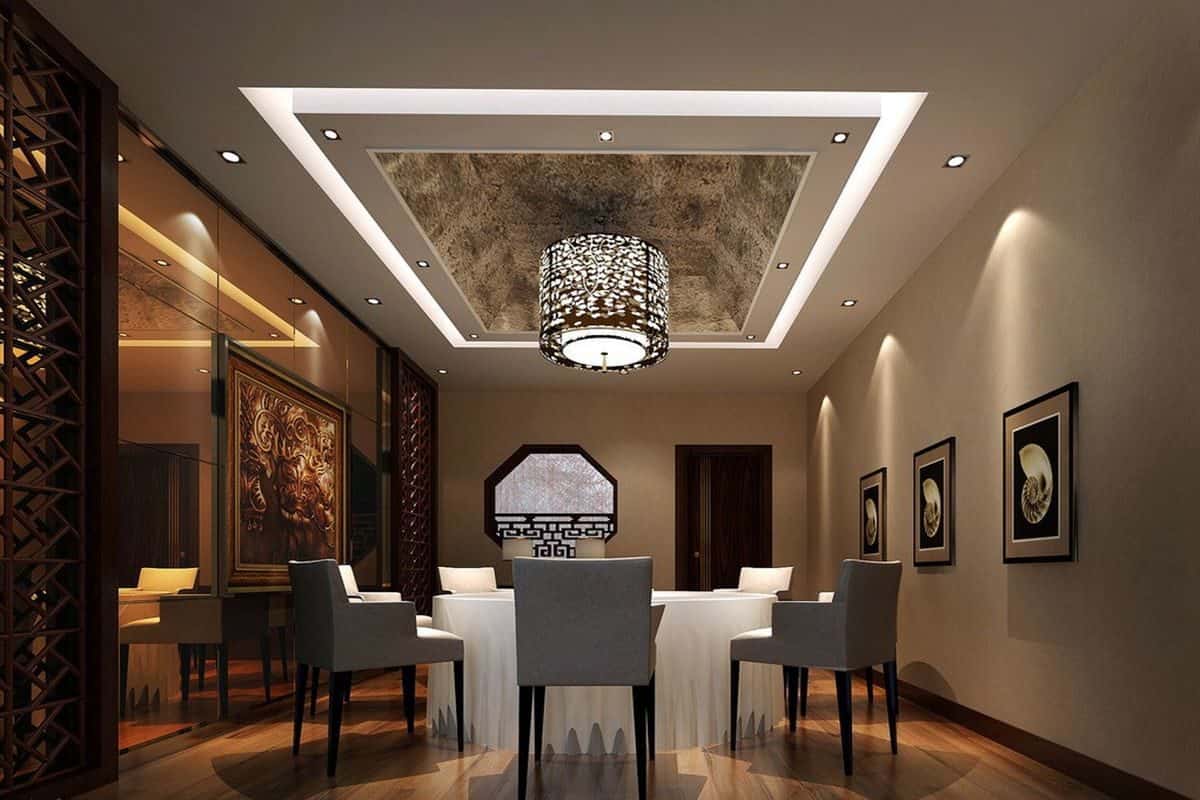 کناف سقف پذیرایی مستطیلی؛ گچی کوچک بزرگ مناسب سقف پذیرایی آشپزخانه