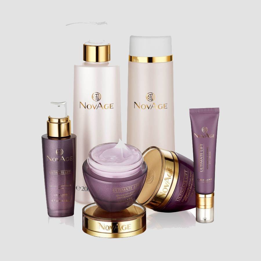 محصولات آرایشی اوریفلیم؛ ریمل کرم پودر ضد لک make up products بسته بندی جعبه ای