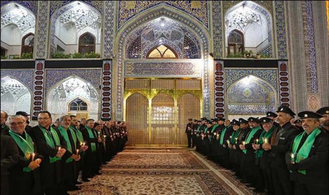 لباس خادمی امام رضا؛ پارچه فاستونی سرمه ای مشکی یقه (انگلیسی گرد ایستاده)