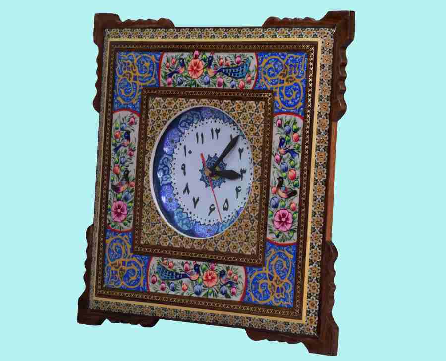ساعت دیواری صنایع دستی؛ مدل متنوع clock مینا کاری اندازه سایز مختلف
