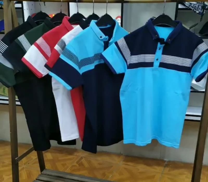 تیشرت جودون یقه دار؛ سبک راحت طرح رنگ متنوع