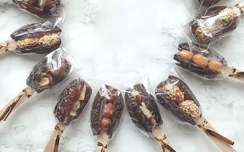 خرما بسته بندی تک نفره؛ شکلاتی مغز دار طبع گرم تقویت انرژی