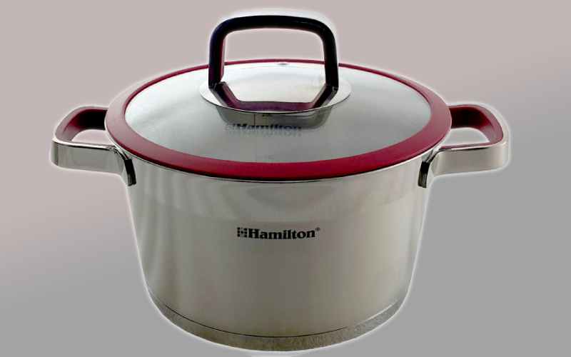 قابلمه استیل همیلتون Pot بدنه استیل درب پیرکس مناسب پخت و پز