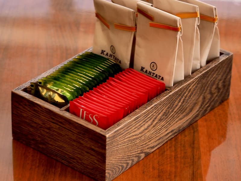 چای تی بگ چوبی (چای کیسه ای) دارای درب شیشه ای خوش عطر طعم