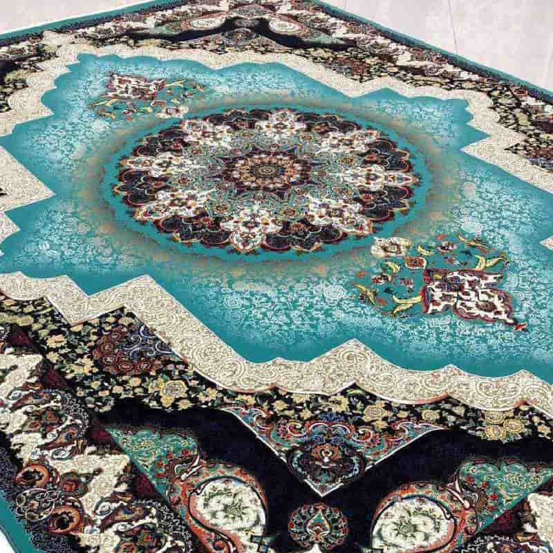 فرش 12 متری 1000 شانه؛ ماشینی دستبافت طرح افشان نگین لیدا