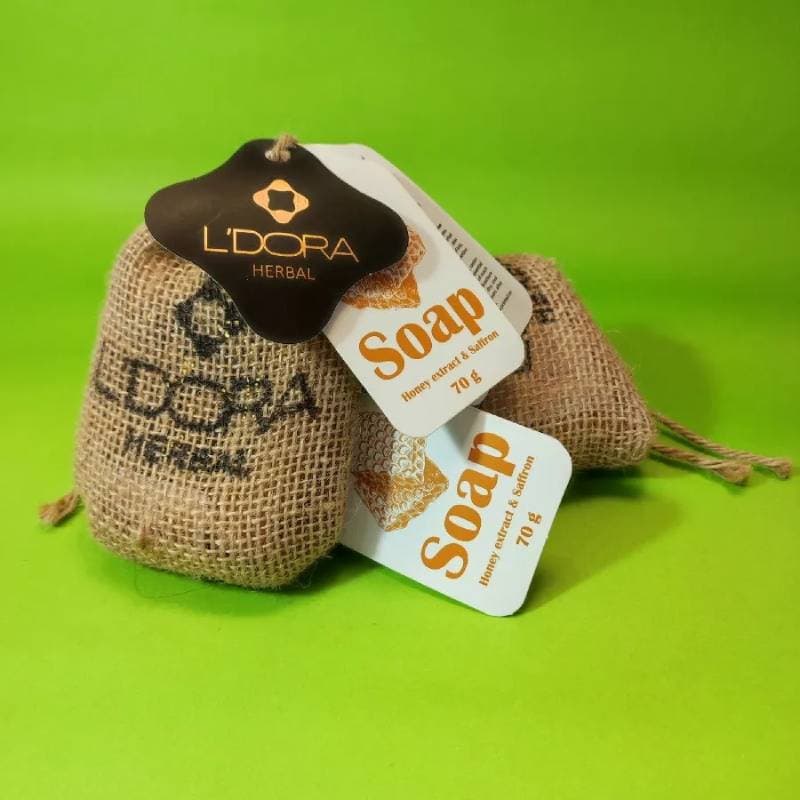 صابون پن لدورا؛ مریم گلی زعفرانی عسلی وزن (70 90) گرمی