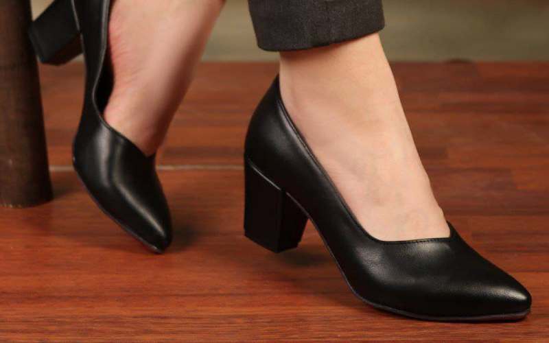 کفش چرم زنانه مجلسی Shoes رنگ قهوه ای مشکی قرمز (پاشنه دار بدون پاشنه)