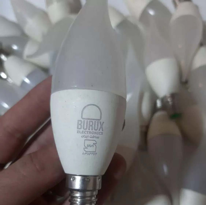 لامپ شمعی لوستر بروکس؛ سفید زرد نور یکنواخت میزان تابش 200 درجه