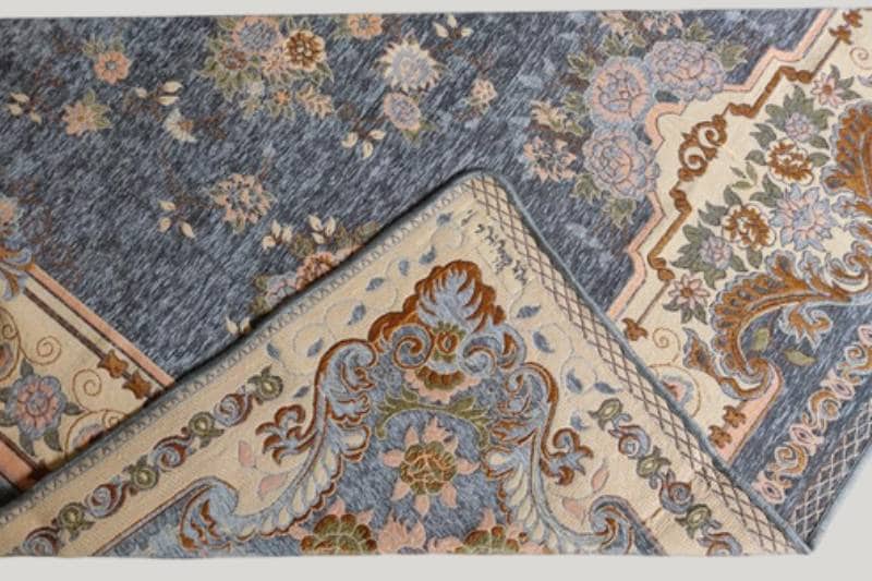 روفرشی ابریشمی 9متری؛ اسلیمی مدرن فانتزی جنس (اکریلیک ابریشم پشم)