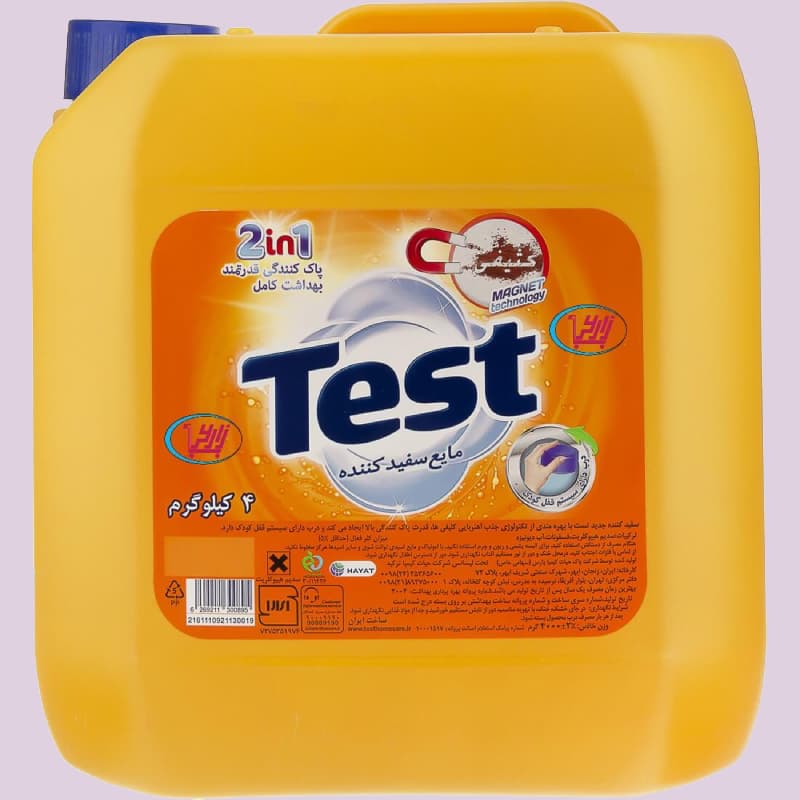 مایع ظرفشویی تست 4 لیتری Test سایز مختلف (900 میلی متر 4 لیتری)