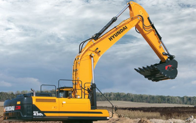 بیل مکانیکی لاستیکی هیوندای Excavator چرخ دنده مناسب راهسازی