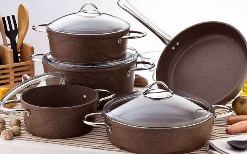 قابلمه گرانیتی فالز؛ نچسب نسوز رنگ (مشکی سفید طوسی)