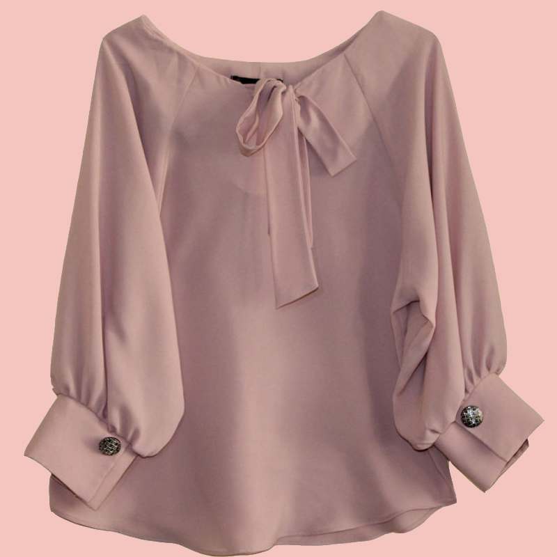 بلوز زنانه حریر Ladies Blouse فانتزی ساده جنس کرپ ارگانزا ترک