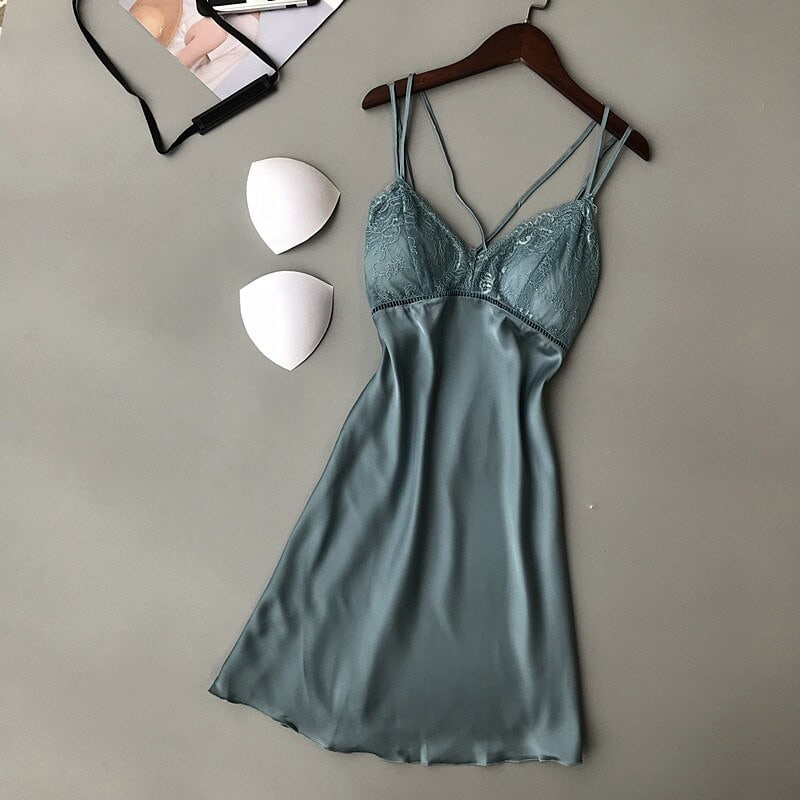 لباس خواب بلند؛ چاک دار 3 رنگ قرمز مشکی سفید جنس تور ساتن