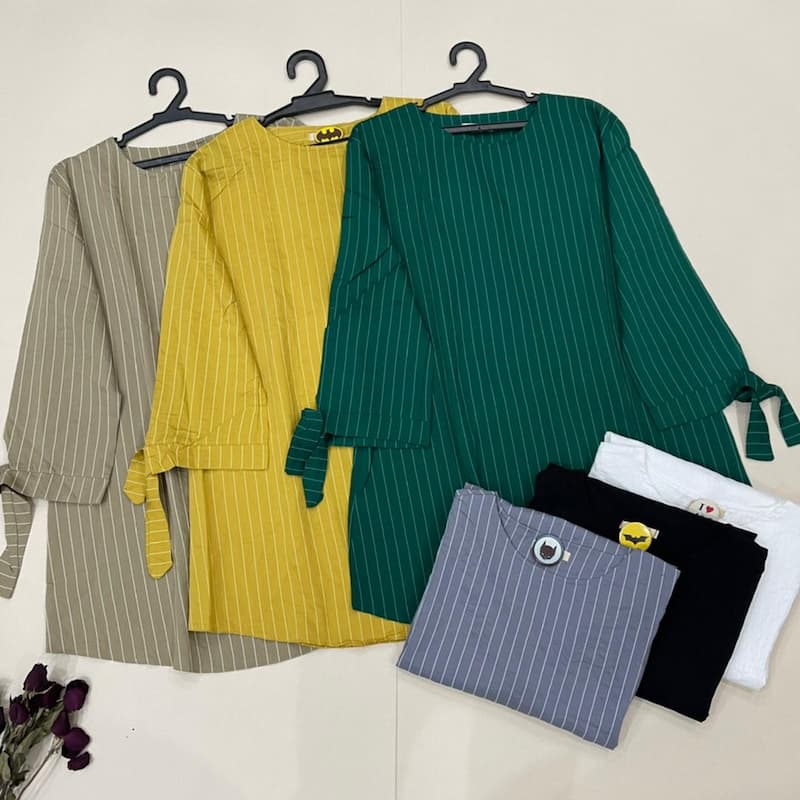 تونیک زنانه جدید؛ ساده چاکدار جلوباز جنس (نخی ریون کروشه)