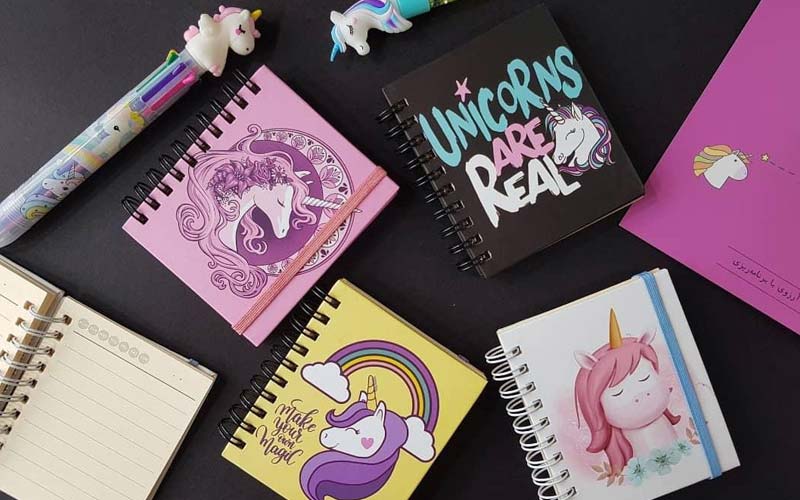دفترچه یادداشت کوچک فانتزی Notebook کلاسوری چسبی فنری