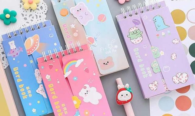 دفترچه یادداشت فانتزی notebook کلاسوری چسبی فنری طرح مدل متنوع