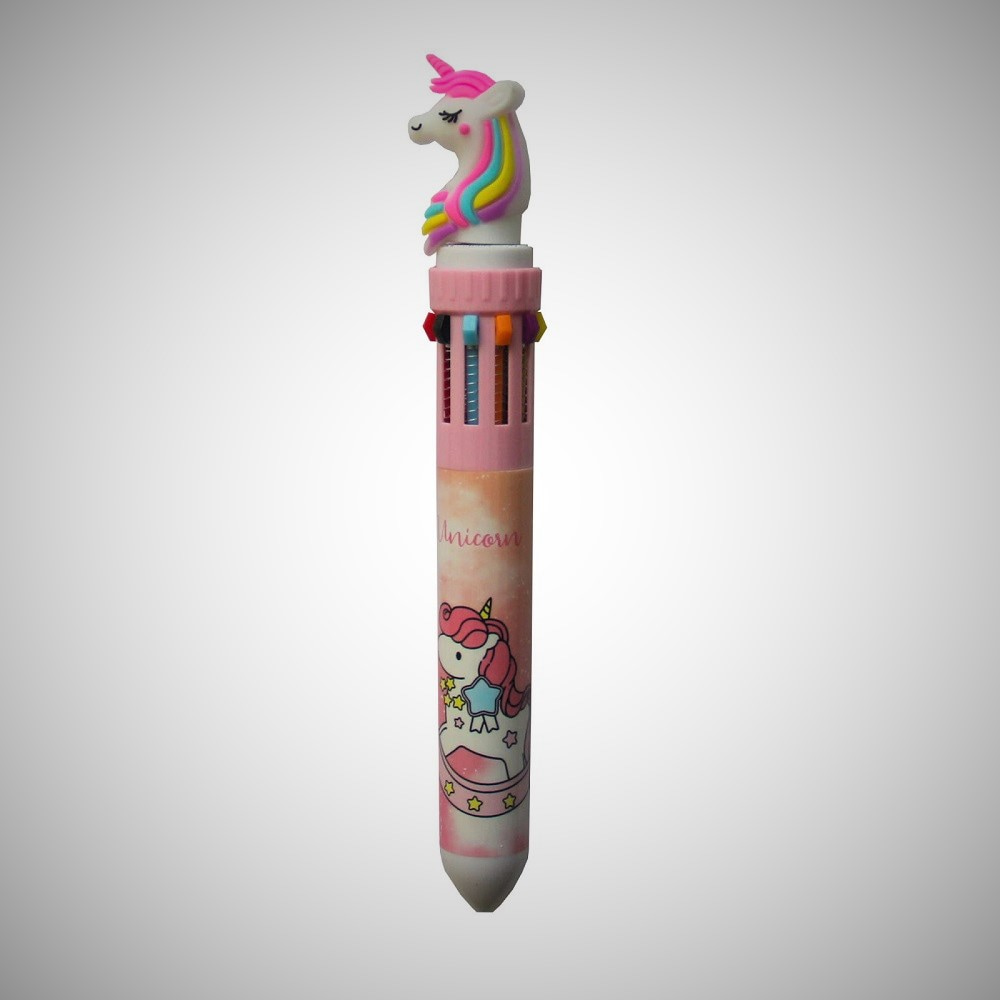 خودکار چند رنگ یونیکورن؛ طرح مدل مختلف رنگ بندی (صورتی سبز آبی نارنجی)