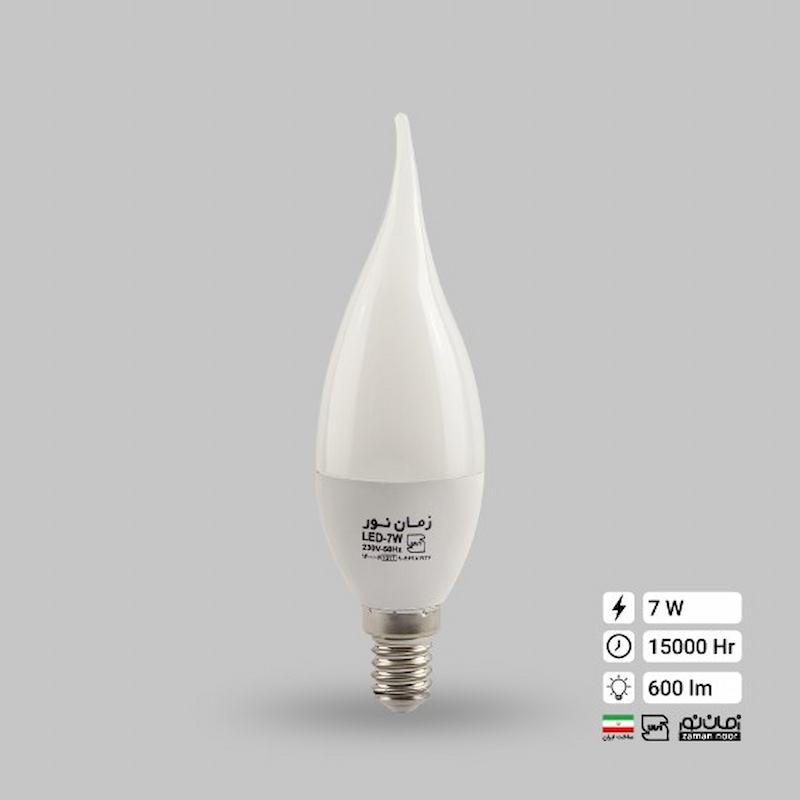 لامپ شمعی نور؛ سفید زرد توان مصرفی (6 12 20) وات
