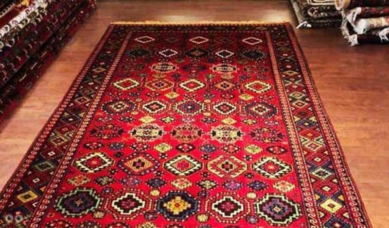 فرش دست دوم 9 متری؛ ماشینی دستبافت جنس (پشم پلی پروپیلن اکریلیک)