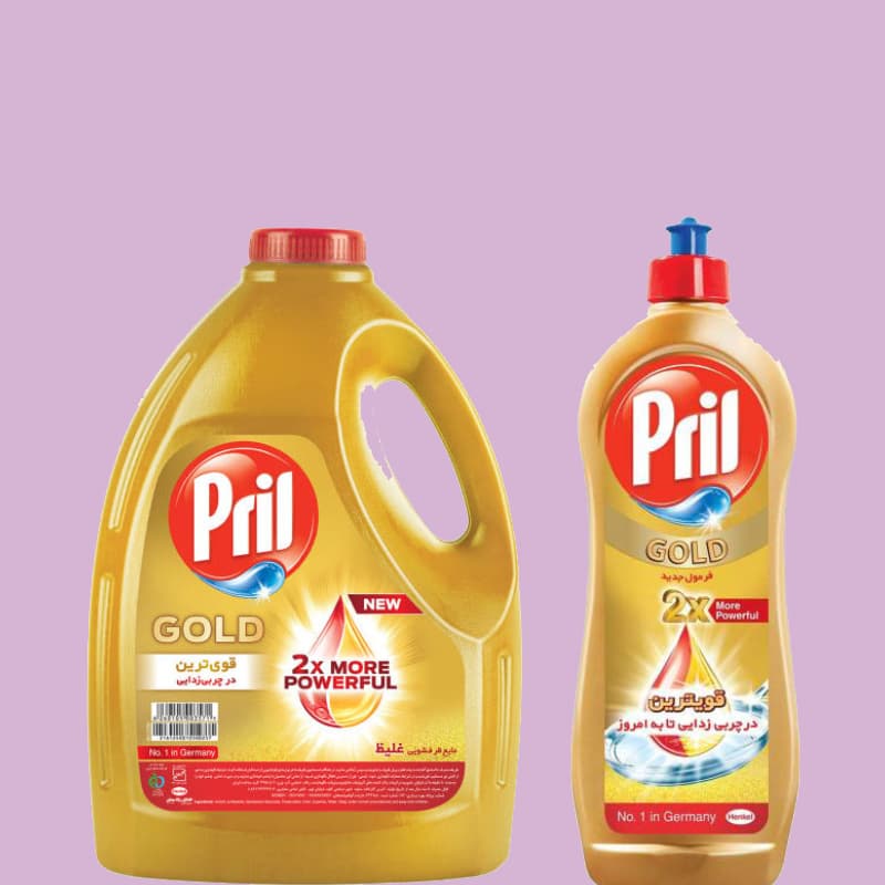 مایع ظرفشویی پریل گلد؛ ضد حساسیت مناسب پوست حساس بسته 750g