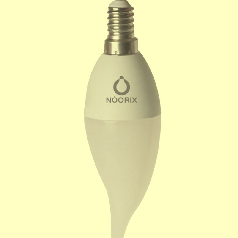 لامپ شمعی نوریکس؛ حبابی استوانه ای پنل ریسه ای رنگ مهتابی آفتابی