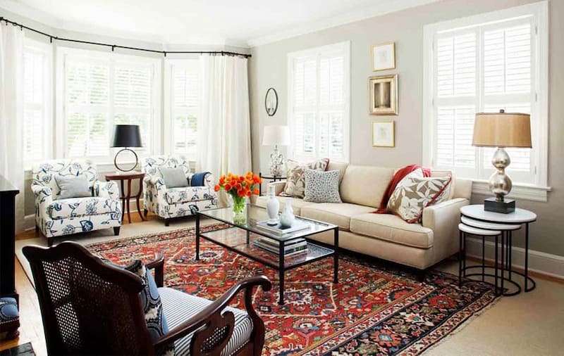 فرش دستباف 6 متری مهربان؛ بافت بادوام 2 طرح زاویه دار شکسته