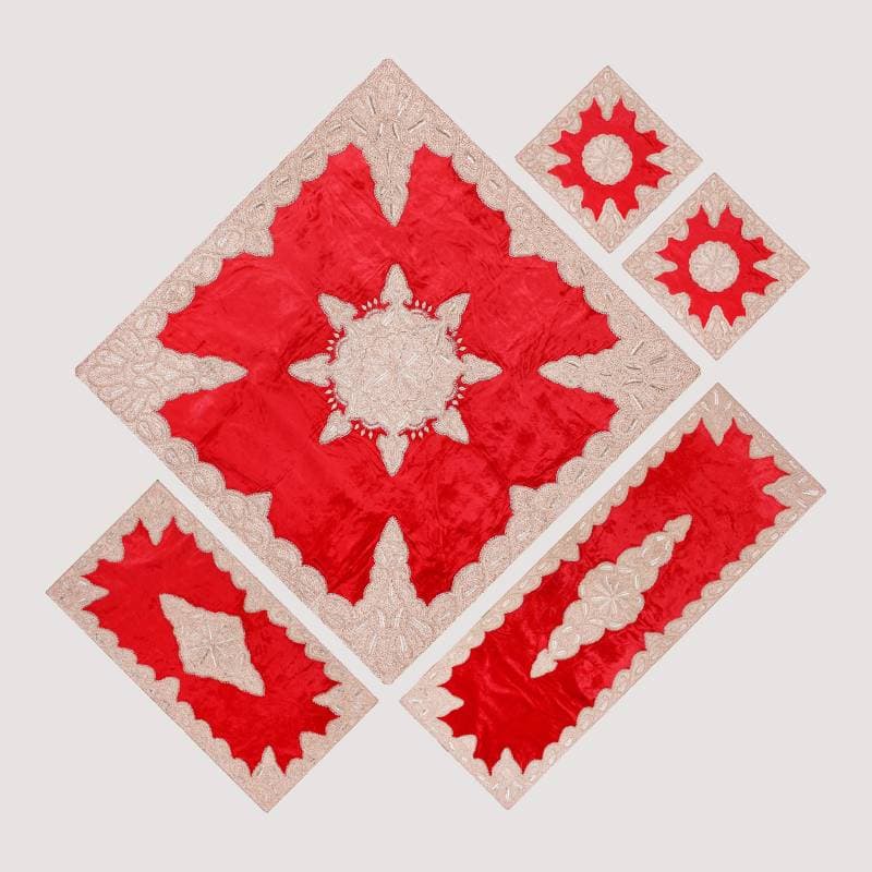 سرمه دوزی هندی؛ رومیزی روتختی ظریف جنس نخ پلی استر