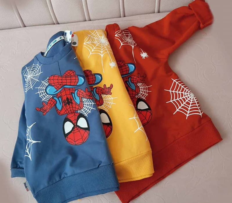 لباس مرد عنکبوتی سیاه بچه گانه (اسپایدر من) نخ پنبه با کیفیت مناسب کودکان