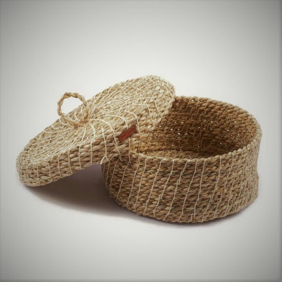 سبد حصیری شیراز (زنبیل) دستبافت ماشینی 2 جنس (پلاستیک برگ نخل)