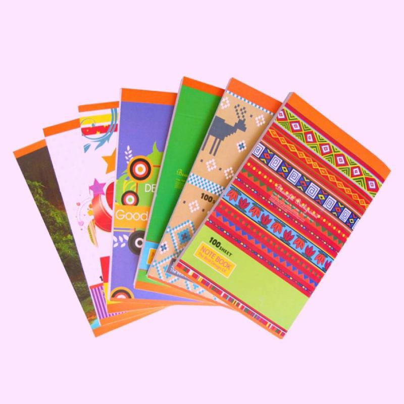 دفتر 100 برگ ساده بدون سیم؛ فارسی انگلیسی دو خط رنگبندی مناسب