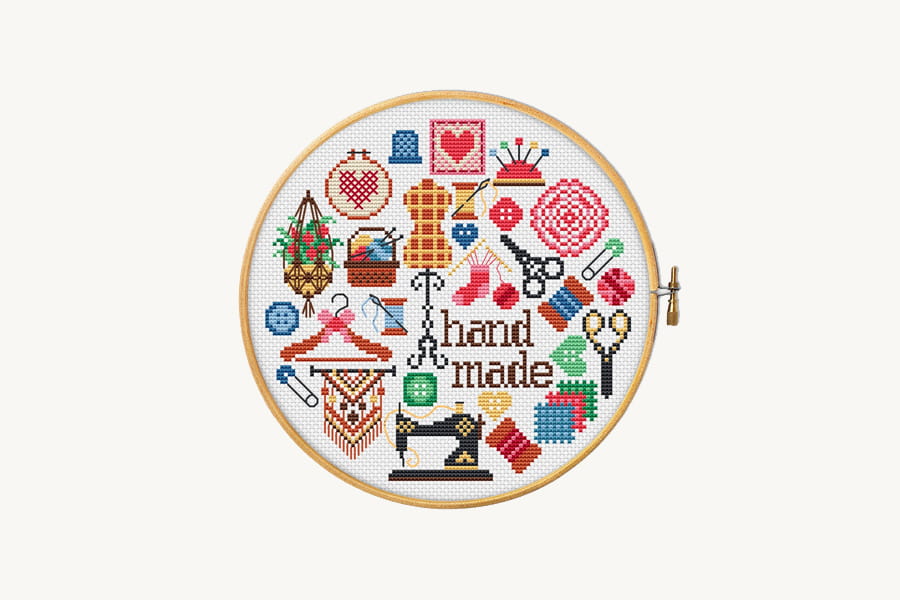 تابلو گلدوزی نمونه؛ چوبی پلاستیکی بیضی دایره مستطیل مربع