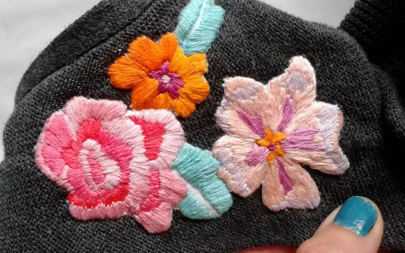 گلدوزی با دست روی لباس؛ فرانسوی کره رکوکو دوخت بخیه ای شلال پیچ