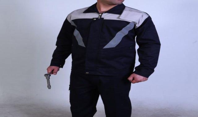 لباس کار دوتیکه (ایمنی) کتان نخ 3 رنگ آبی مشکی سفید
