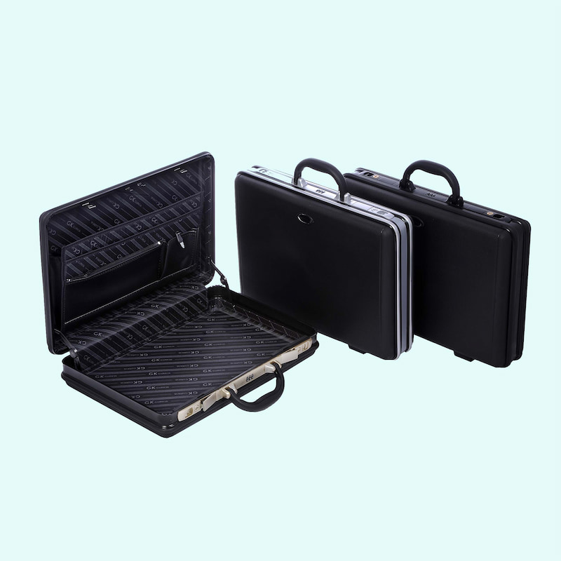 کیف سامسونت رمزدار هما؛ نقره ای مشکی جادار 2 جنس پلی کربنات آلومینیومی