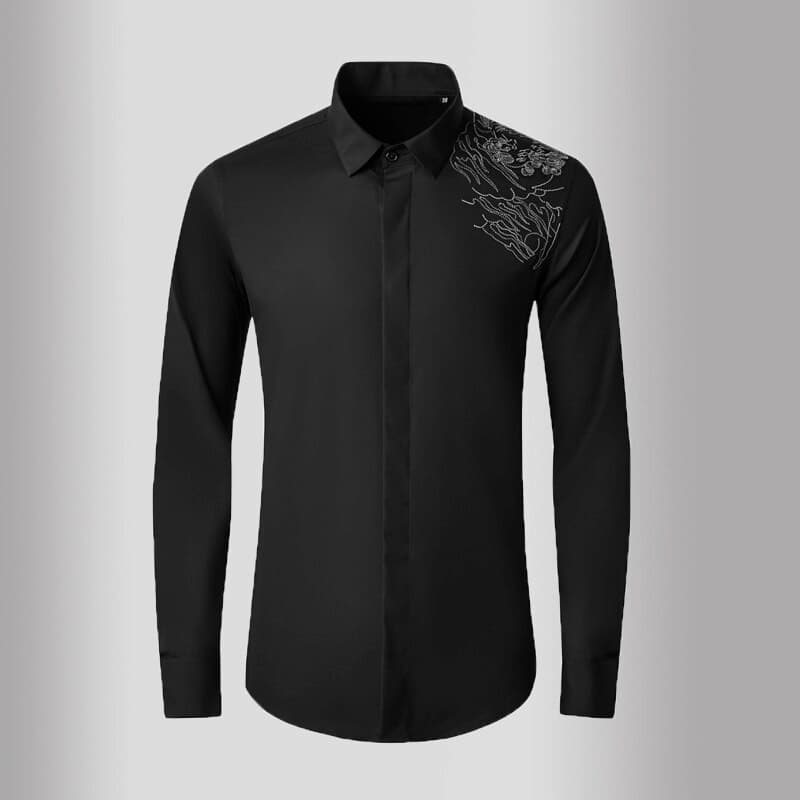 پیراهن مردانه پلاتین؛ زیبا جدید 2 جنس ویسکوز پنبه مناسب مهمانی