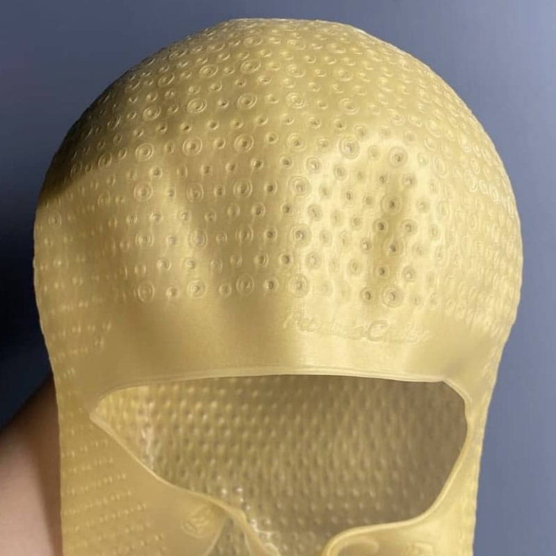 کلاه رنگ مو سوراخ دار؛ پلاستیکی ژله ای آبی سفید ابعاد 23*23 سانتی متر